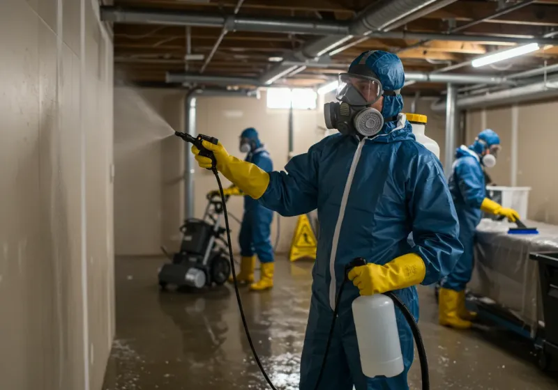 Basement Sanitization and Antimicrobial Treatment process in Chickasaw County, MS